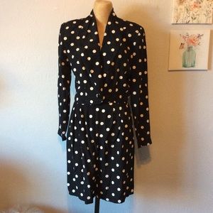 You Babes VTG Womens Black & White Polka Dots, Cropped Jacket, Short Suit Set M